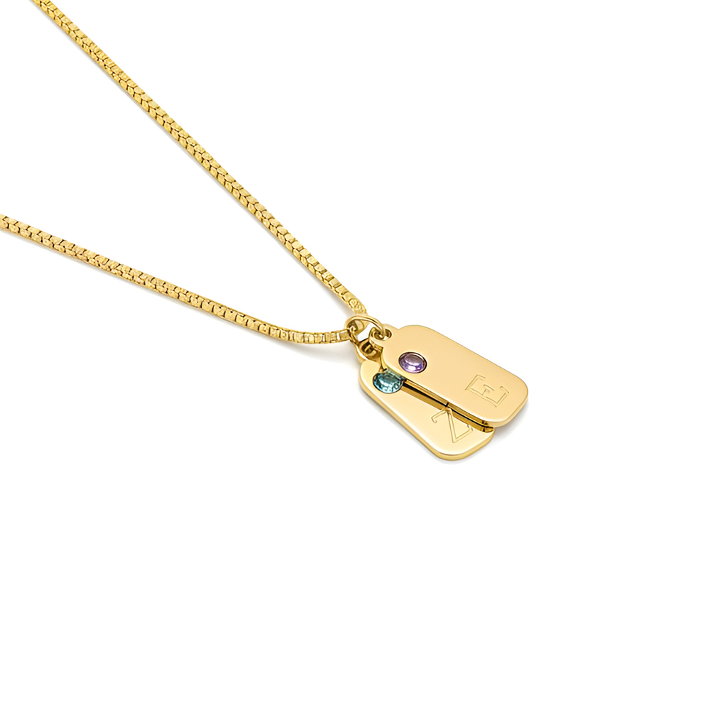 Collar con Inicial y Piedra de Nacimiento