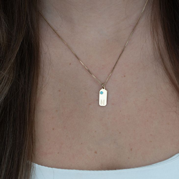 Collar con Inicial y Piedra de Nacimiento - Picture 4