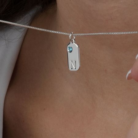 Initial Birthstone Necklace