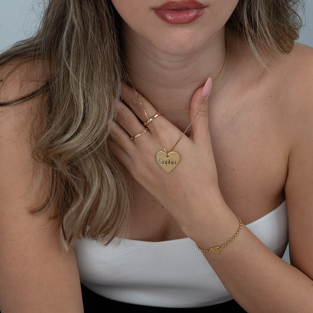 Collar de Dije de Corazón con Nombre 