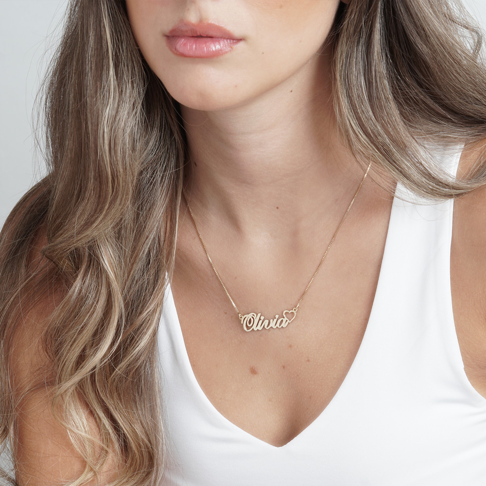 Classic Name Necklace With Heart