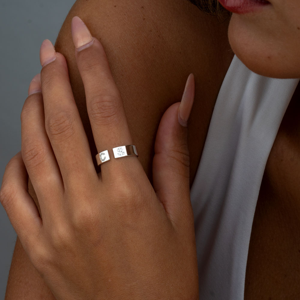 Couple's initials ring