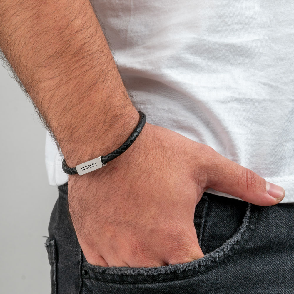 Engraved Braided Bracelet For Him