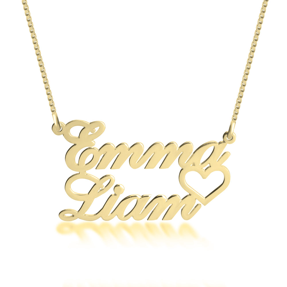 Two Name Necklace For Couples