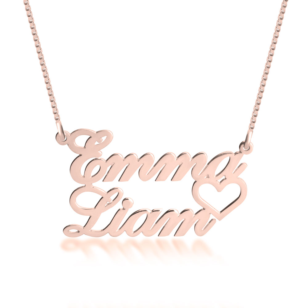 Two Name Necklace For Couples