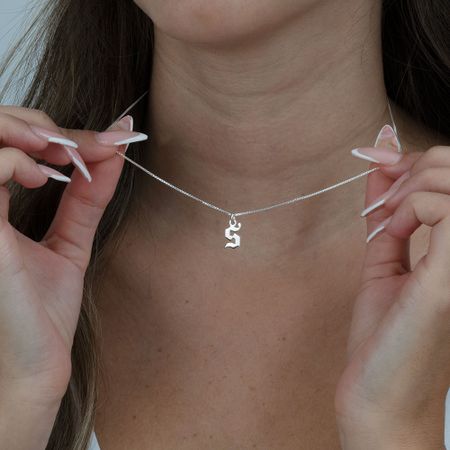 Old English Lowercase Initial Necklace