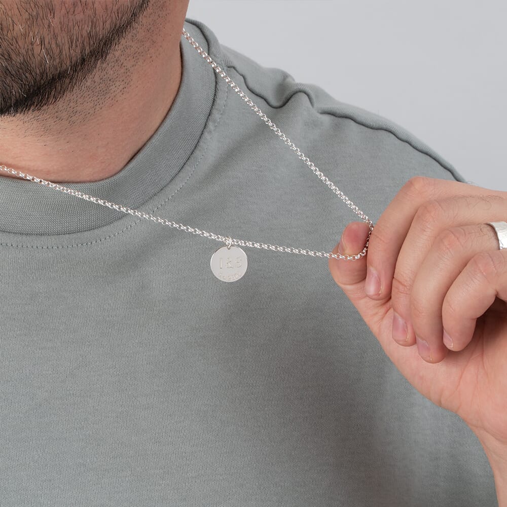 Conjunto de Collar para Parejas con Iniciales y Fecha de Aniversario