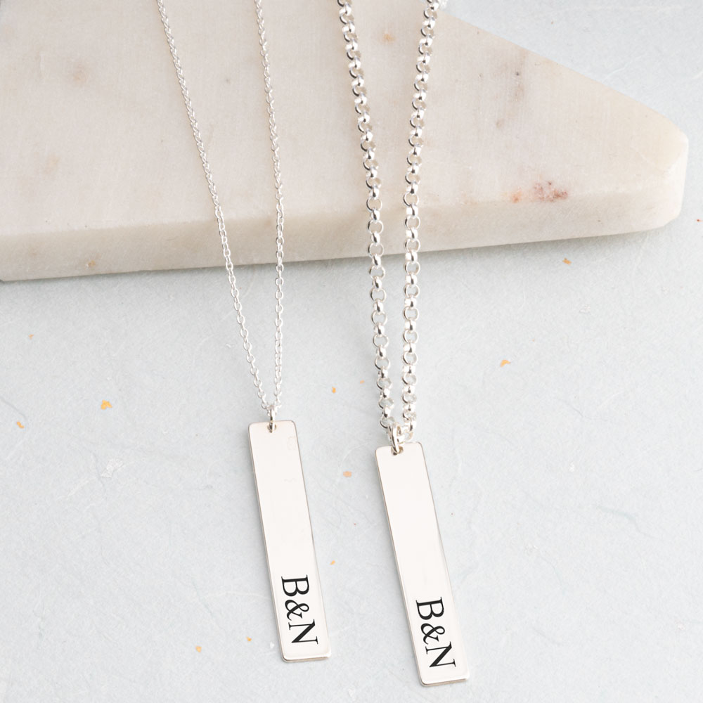 Couples initials necklace set