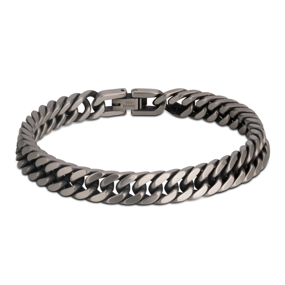 Pulsera de Eslabones de Plata Oscura Para Hombre