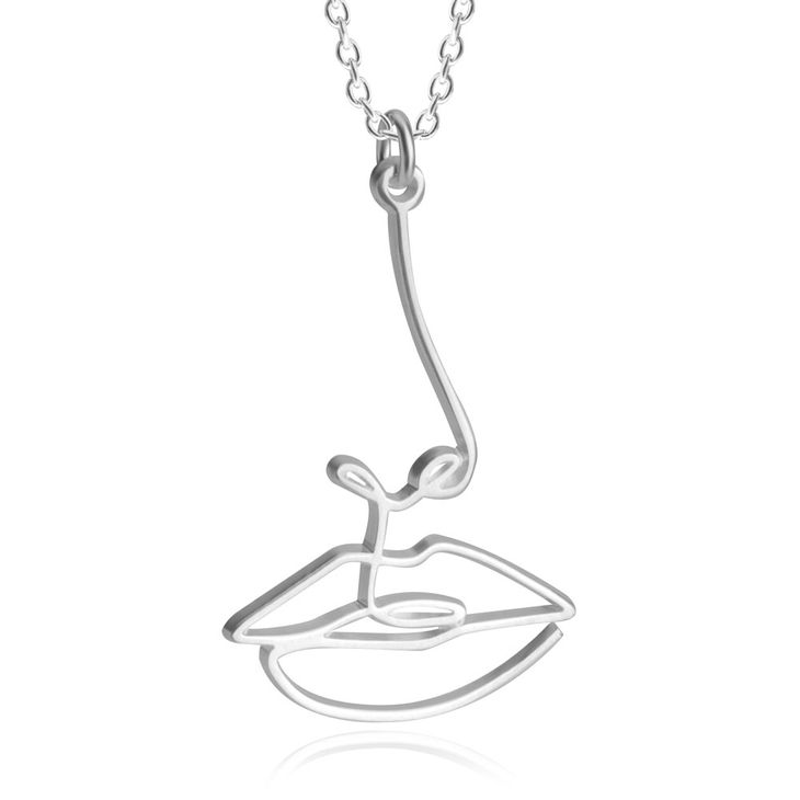 Line Art Face Pendant Necklace Cute Necklaces For Women