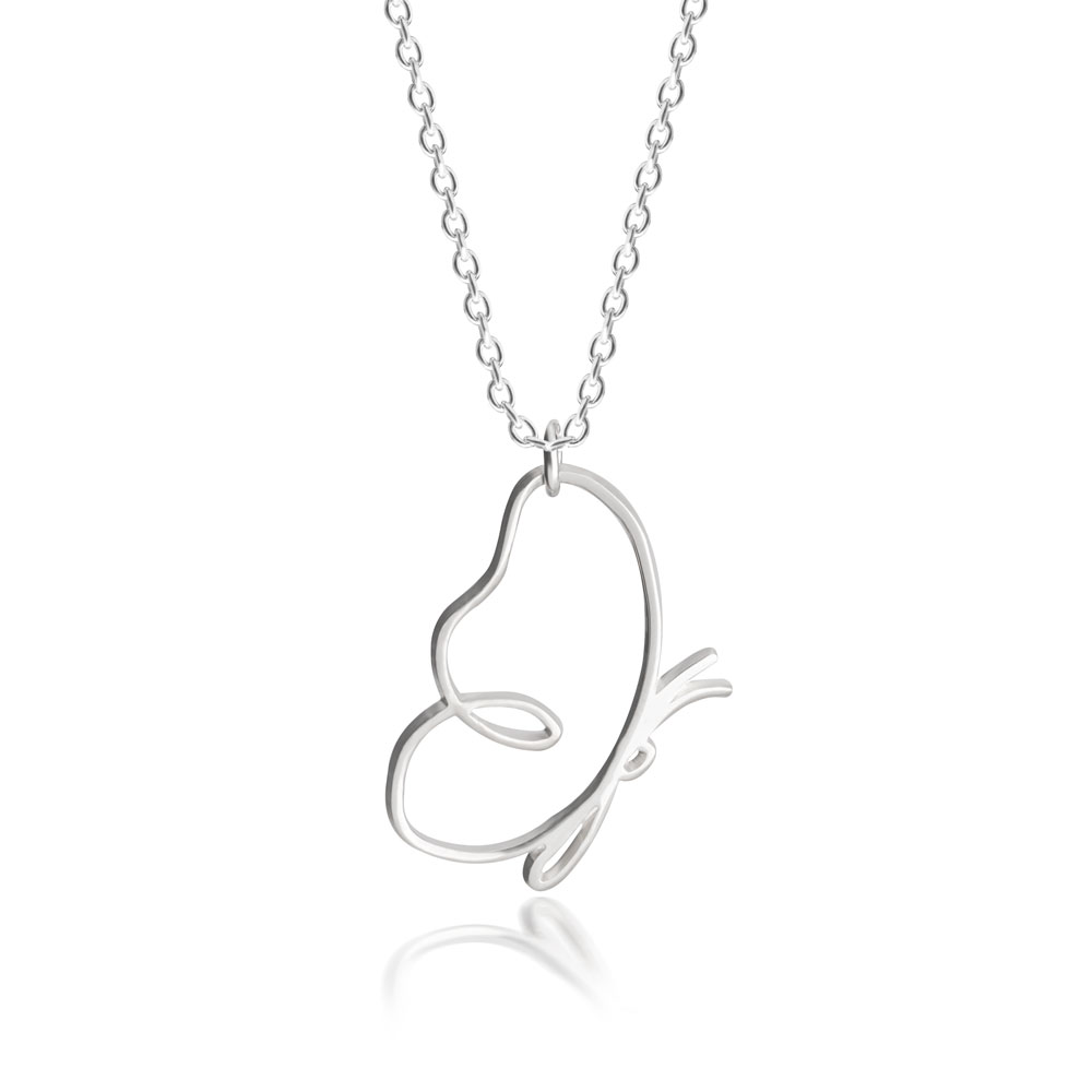 Collar de Mariposa de Arte Lineal