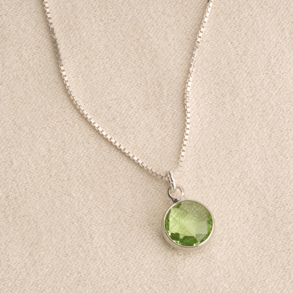 Collar de Peridoto - Collar de Piedra de Nacimiento de Agosto