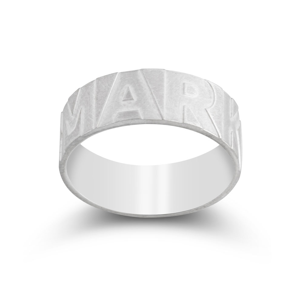 Anillo de Nombre Personalizado con Mayúsculas para Hombre