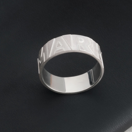 Block Letters Custom Name Ring For Men 
