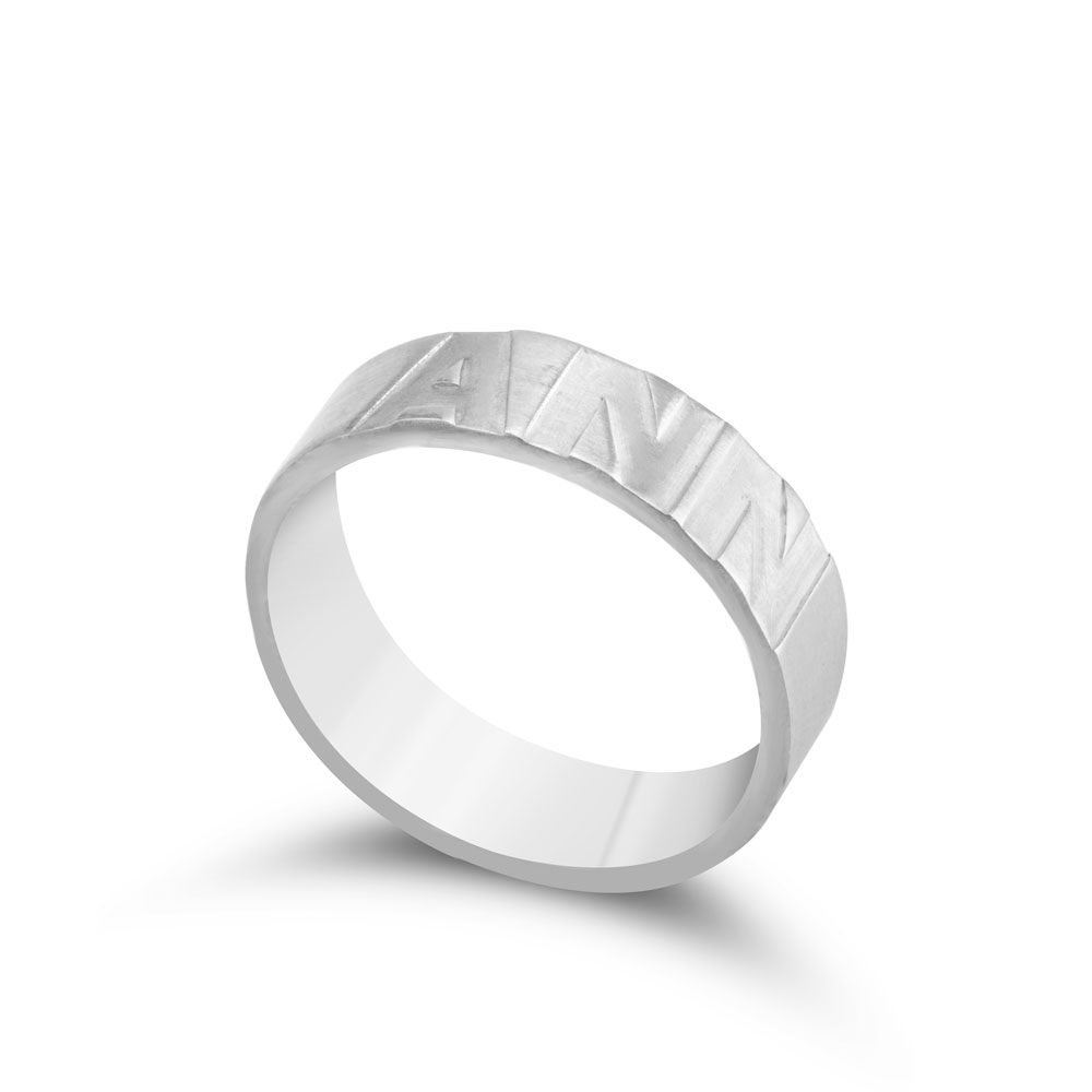 Anillo de Nombre Personalizado con Mayúsculas