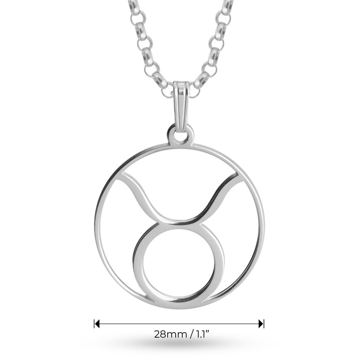 MENDEL Stainless Steel 6-Point Star Astrology Zodiac Pagan Pendant Necklace – 25in Chain – Silver