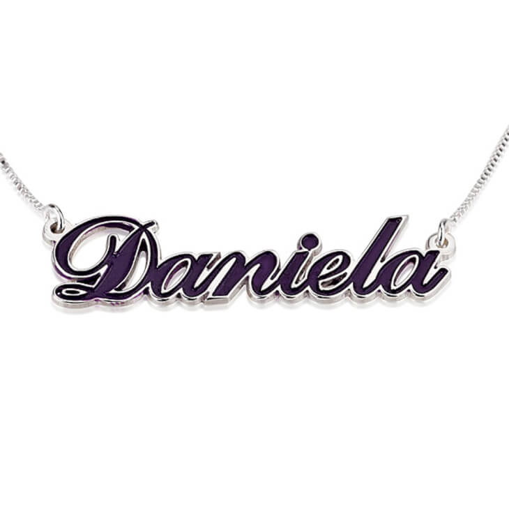 Sterling Silver Color Name Necklace Free Shipping!