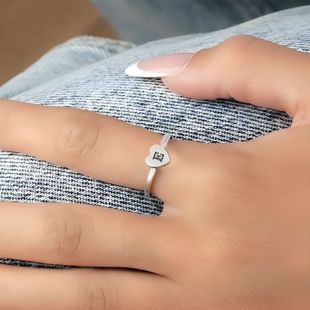 Heart Initial Ring