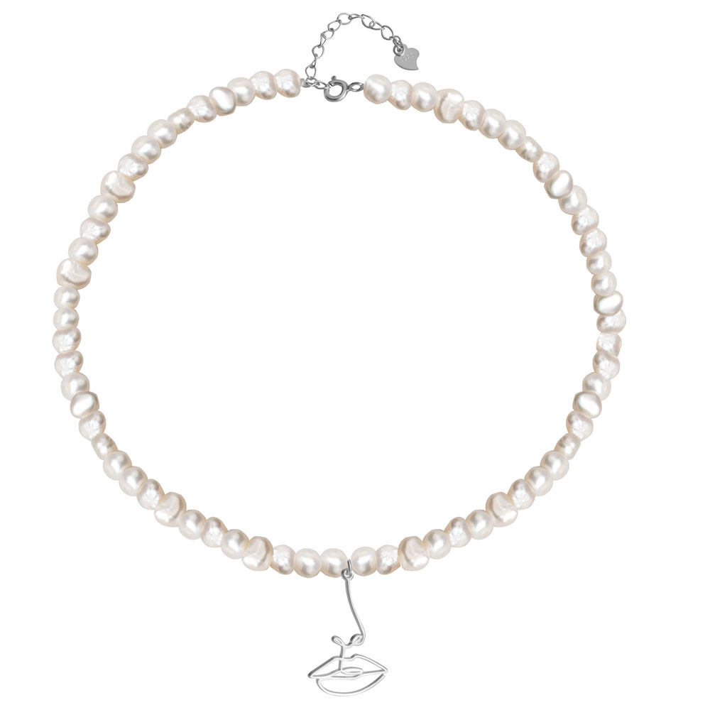 Collar de Perla con Cara Sonriente