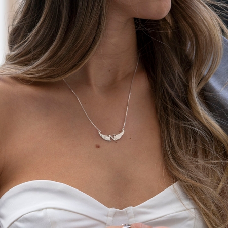 Initial with Wings Necklace