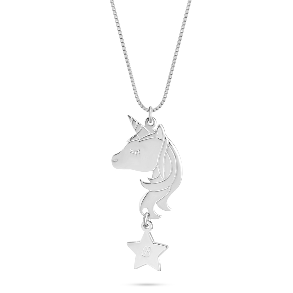 Unicorn Initial Necklace