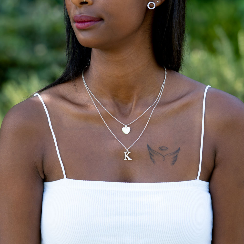 Heart Initial Layered Necklace