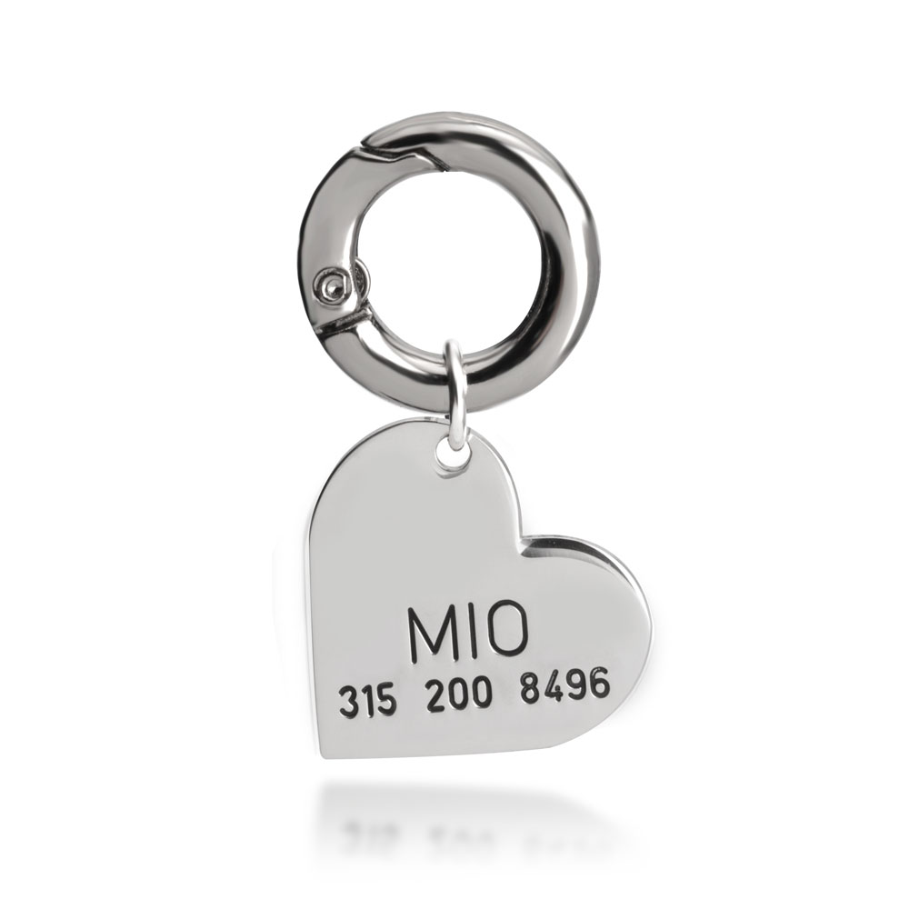 Cat or Dog Heart Name Tag With Phone Number/Contact