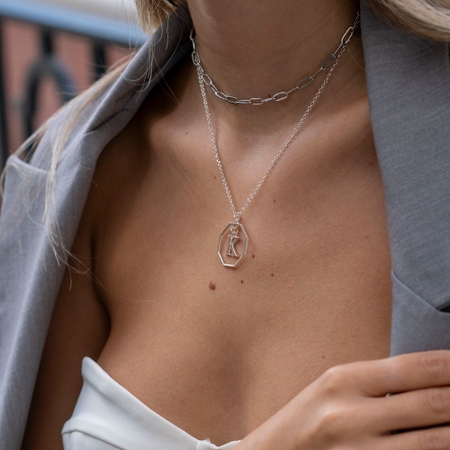 Octagonal Letter Pendant