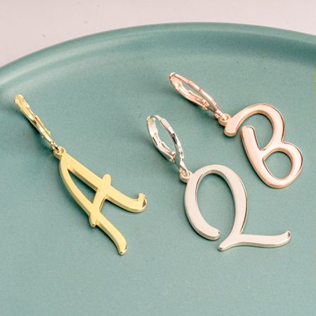 Cursive Initial Earring 