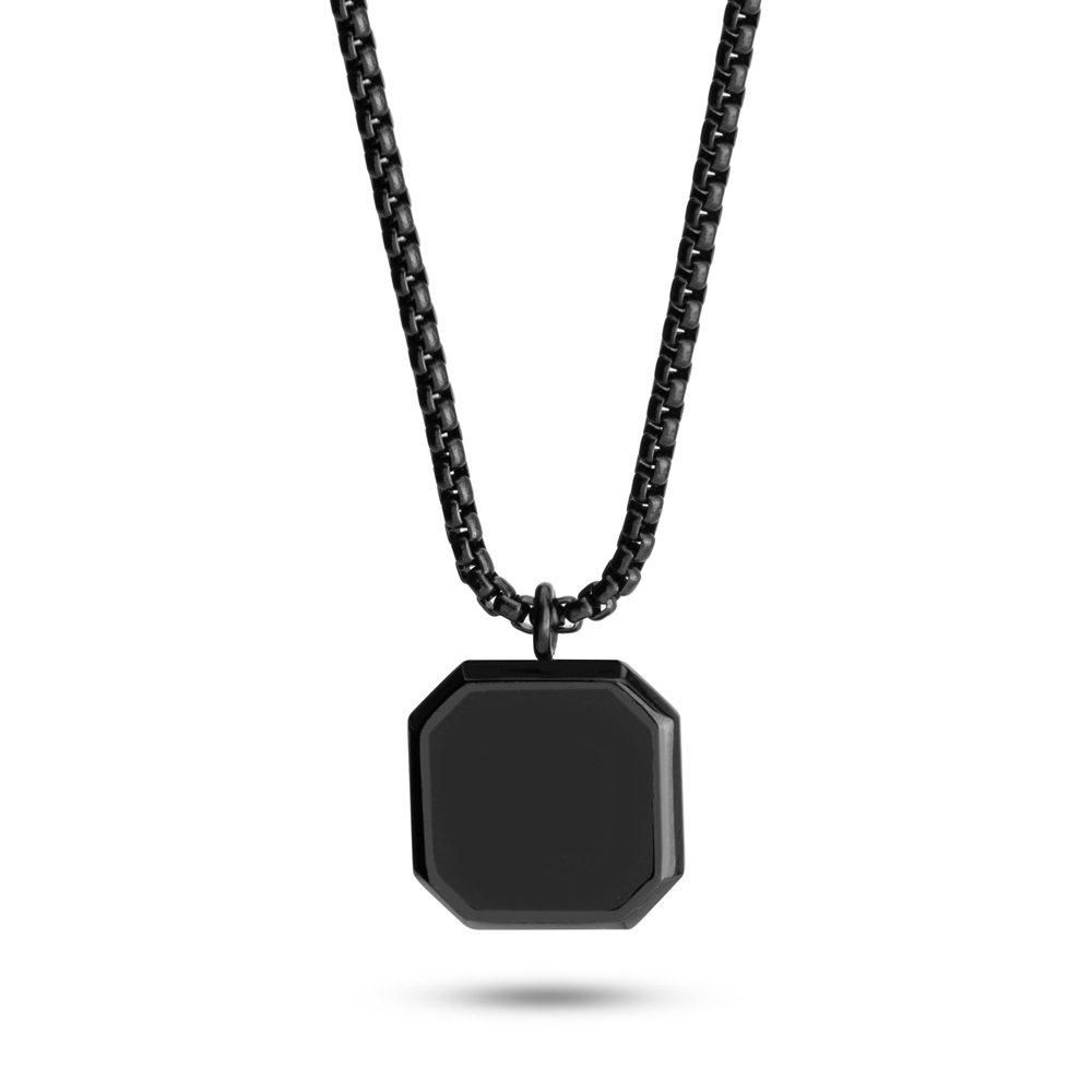 Black Onyx Stone Necklace for Men