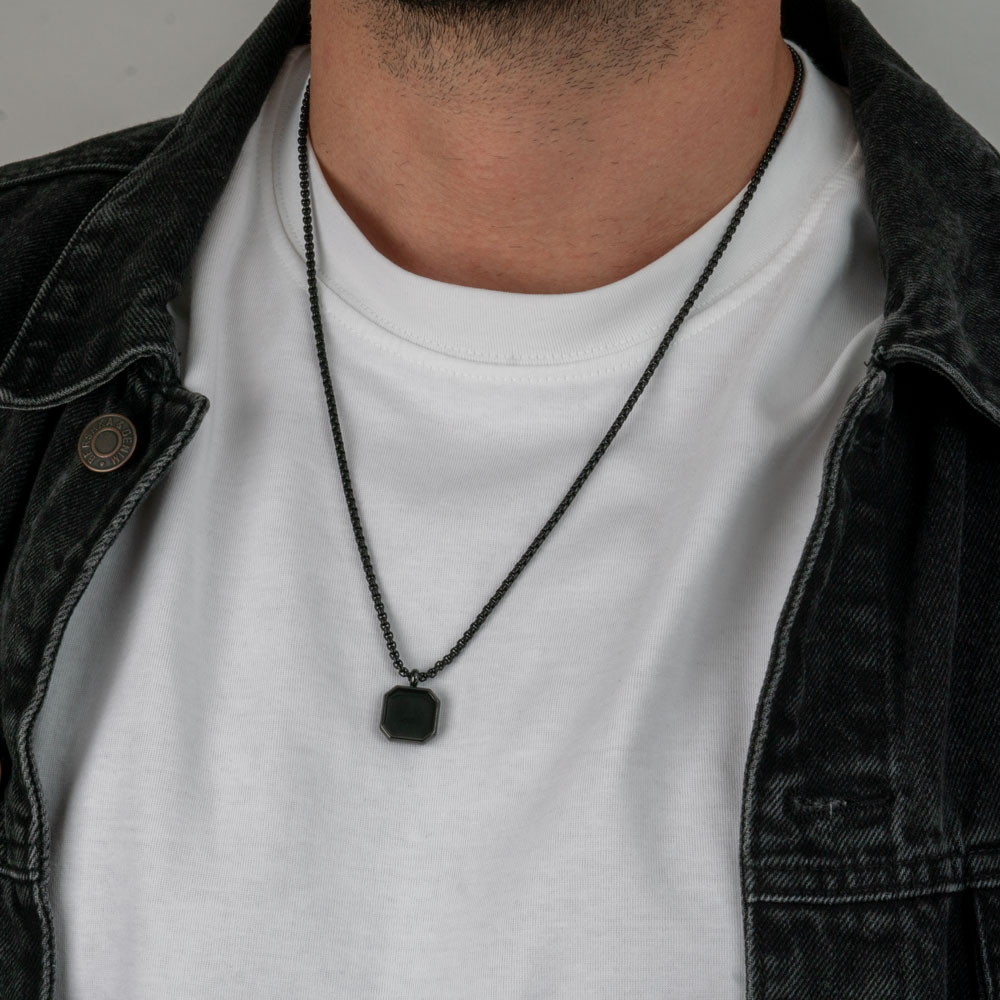 Black Onyx Stone Necklace for Men