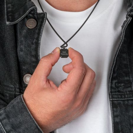 Black Onyx Stone Necklace for Men