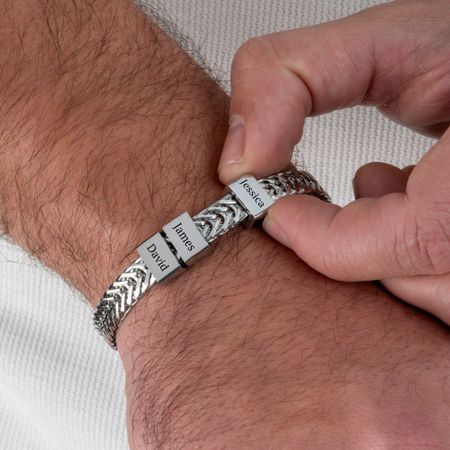 Personalized Engraved Beaded Bracelet for Men