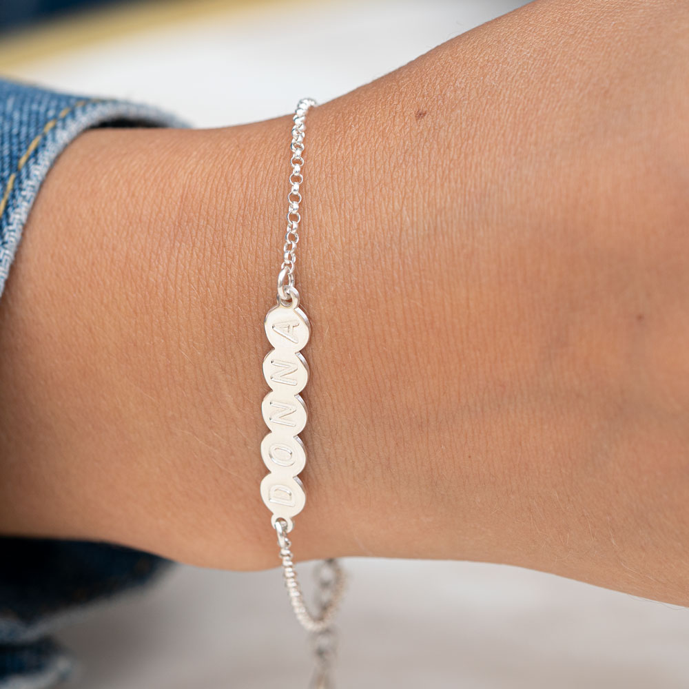 Pulsera de Plata con Nombre para Mujer