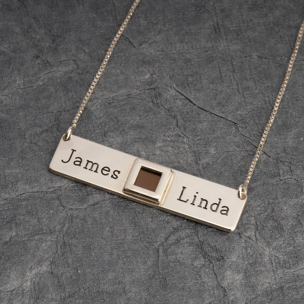 Jewish Bible Bar Necklace for Couples