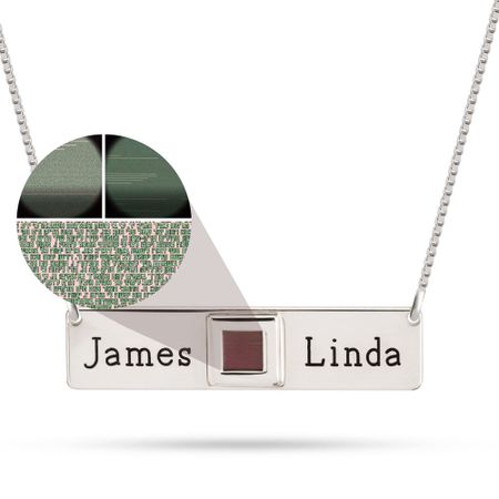 Jewish Nano Bible Bar Necklace for Couples