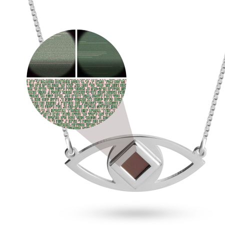 Evil Eye Necklace with Nano Bible Book