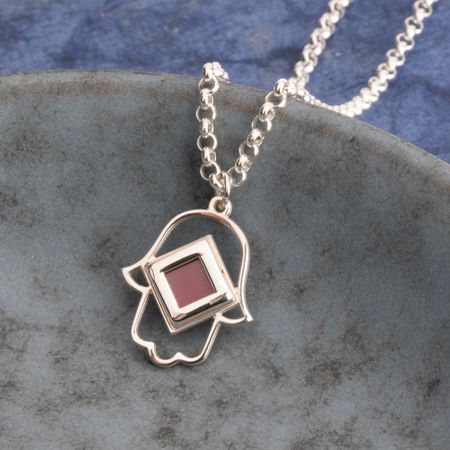 Collar Nano Biblia Hamsa Mano