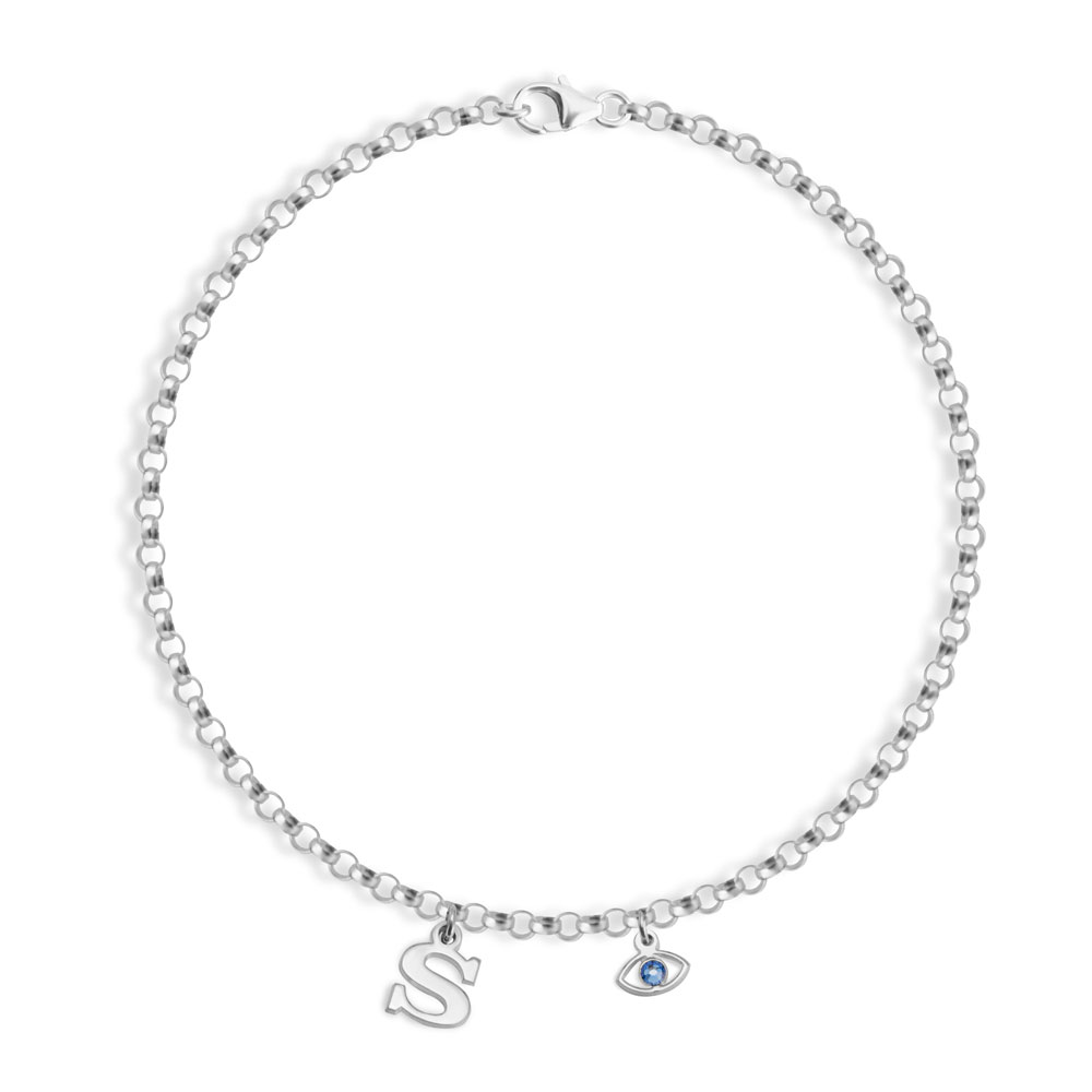Pulsera con Inicial Personalizada con Ojo Protector