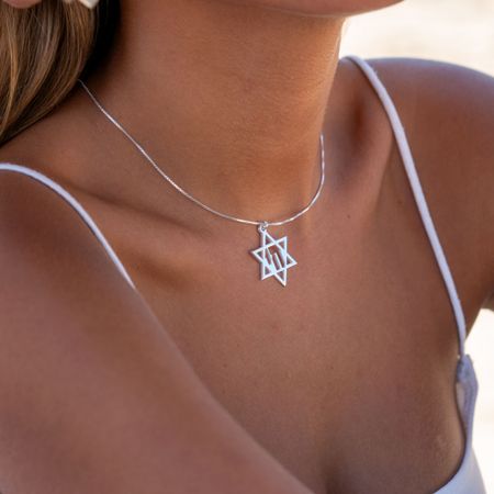 Chai Star of David Necklace 