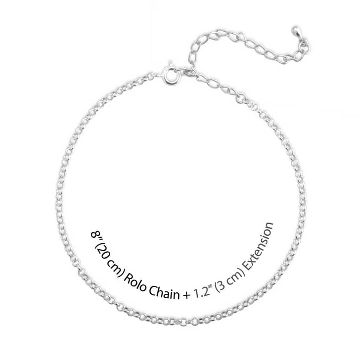 Two initial Heart Ankle Bracelet - Picture 2 - Sterling Silver