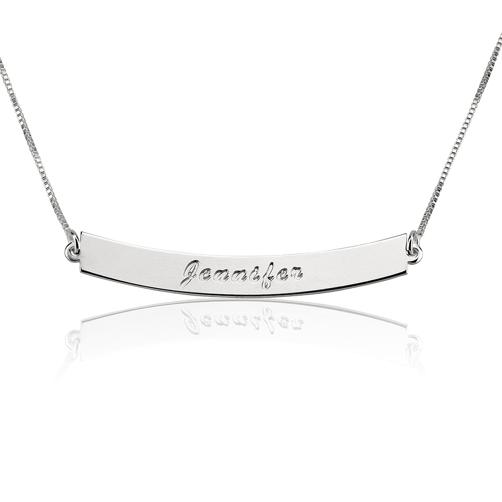 Collier Barre Incurvée en Argent