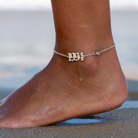 Number Birthstone Anklet 