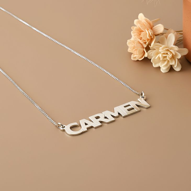 Capital Letters Name Necklace - Picture 2