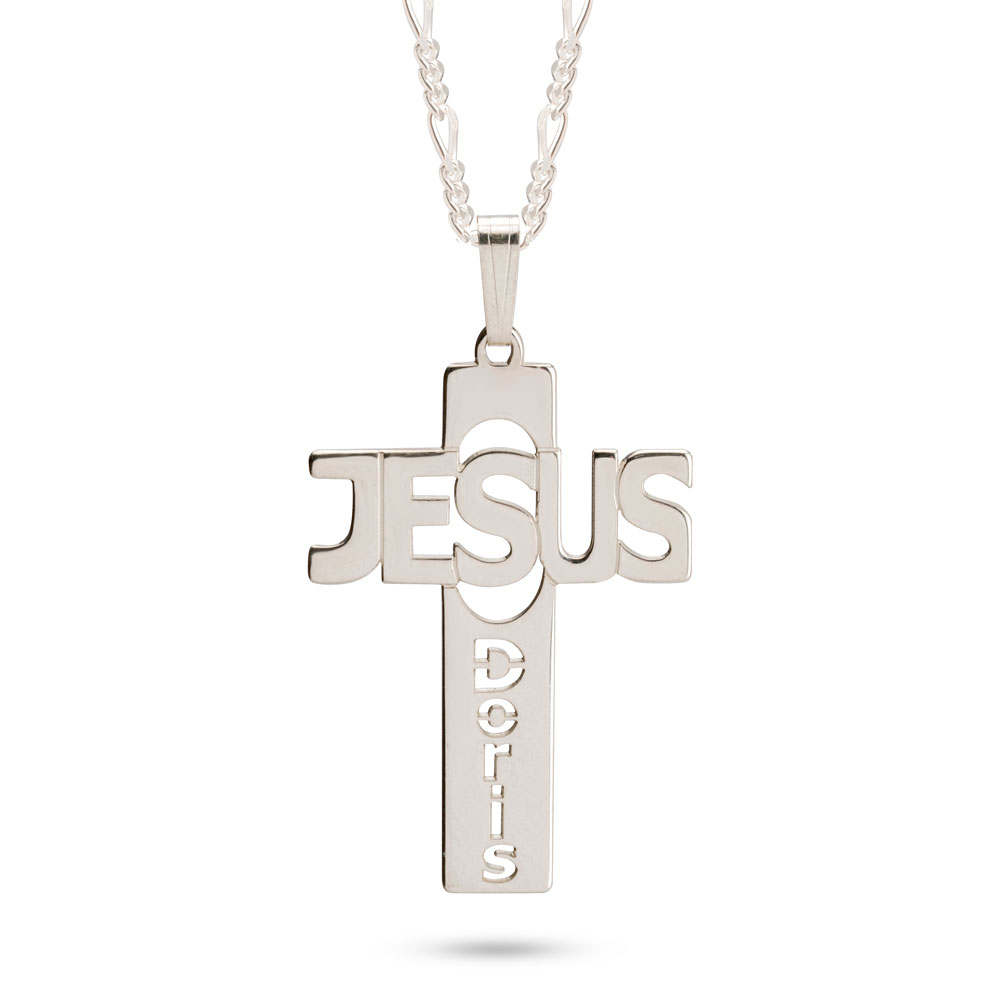 Collar de Cruz de Jesús con Nombre