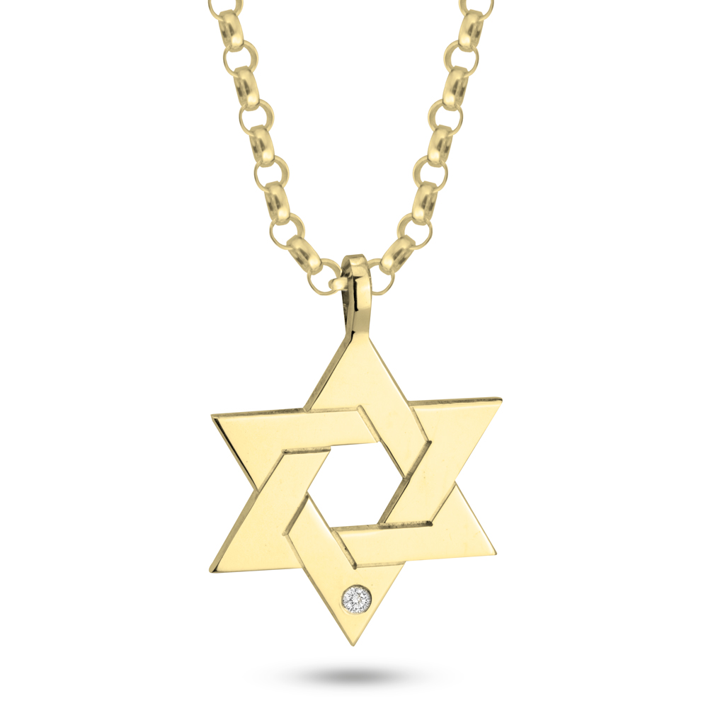 Diamond Star of David Necklace for Men