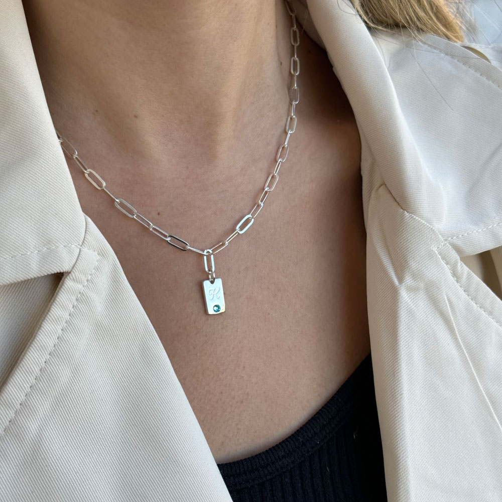 Initial Birthstones Necklace for Mom