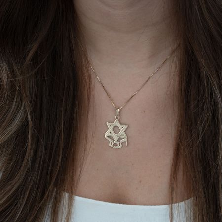 Star of David Hebrew Name Necklace