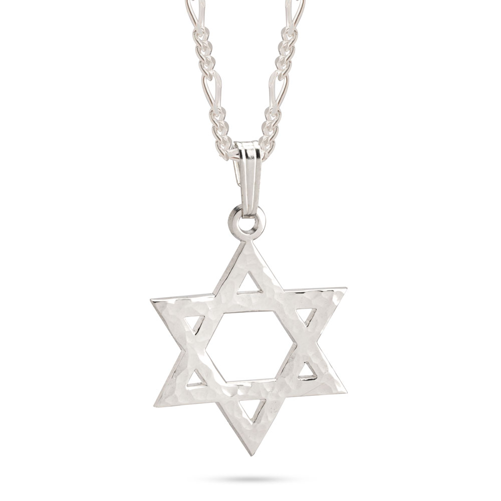 Hammered Star of David Necklace 