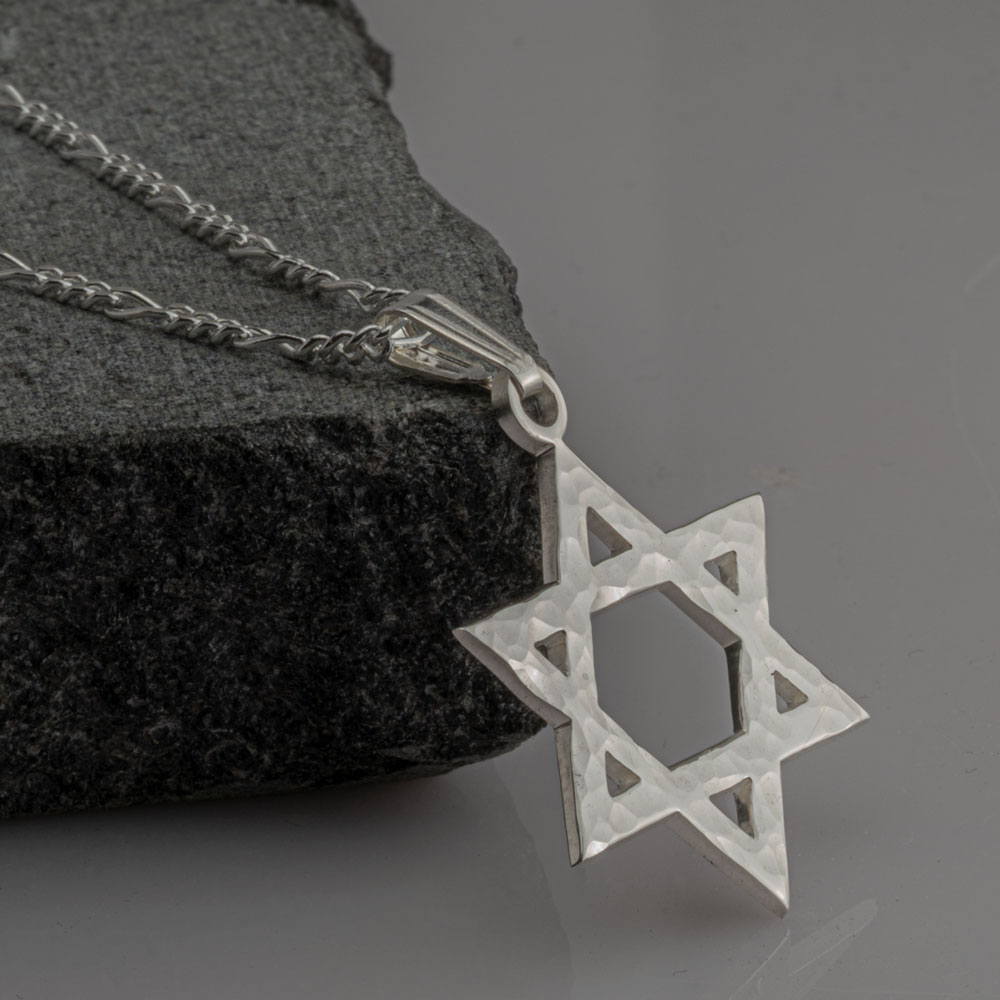Hammered Star of David Necklace 